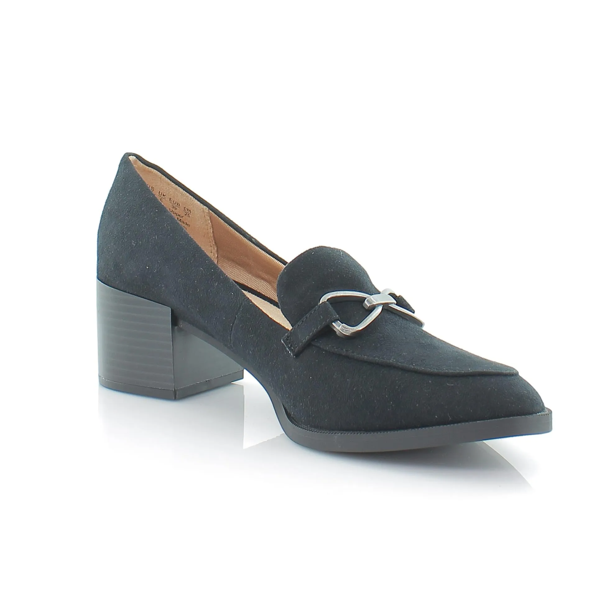 LifeStride Womens Devyn 2 Block Heel Loafer Black Fabric 9 W