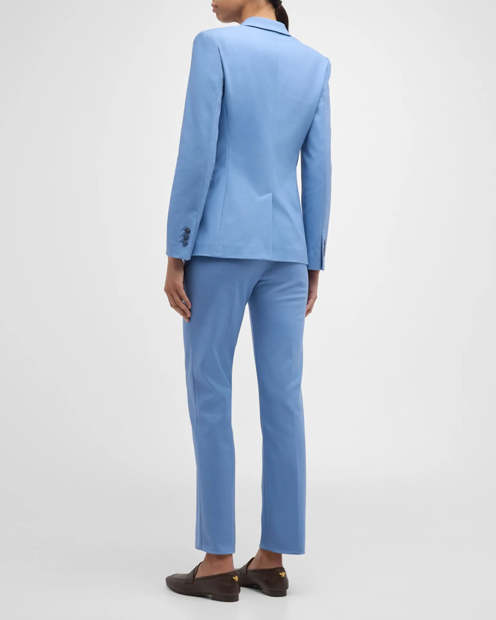 Light Blue 2 Piece Single Buttons Notch Lapel Women Suit (Blazer Pants)