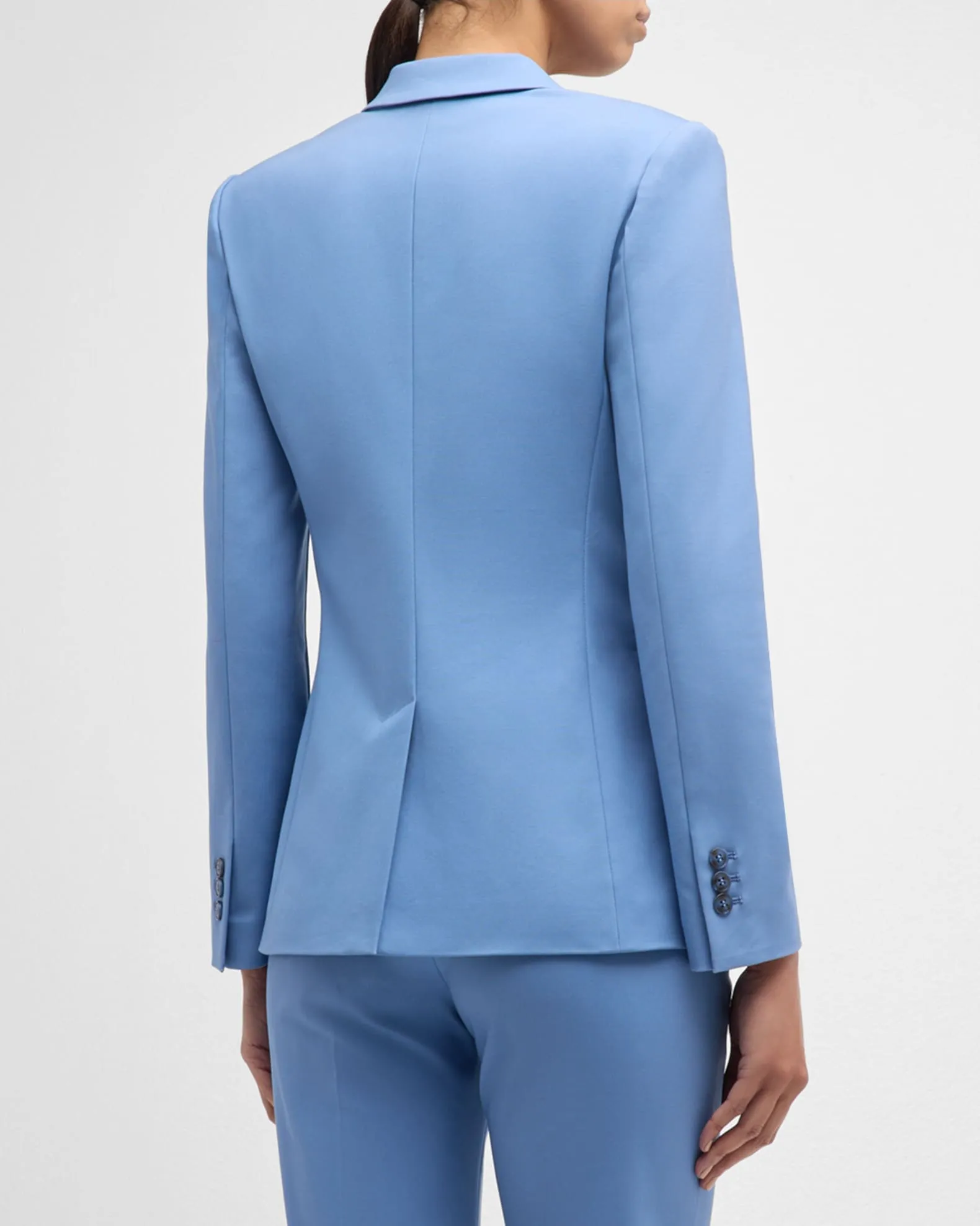 Light Blue 2 Piece Single Buttons Notch Lapel Women Suit (Blazer Pants)