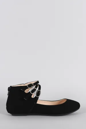 Limited-stock deal Comfy Strap Round Ankle Triple Excellent Flat Toe Ballet Sole