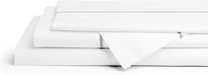 Linen Home 100% Cotton Marrow Percale Sheet Set, King Size, Dove Grey, 4 Pieces - 1 Flat, 1 Deep Pocket Fitted Sheet and 2 Pillowcases, Breathable, Crisp Cool and Strong Bed Linen
