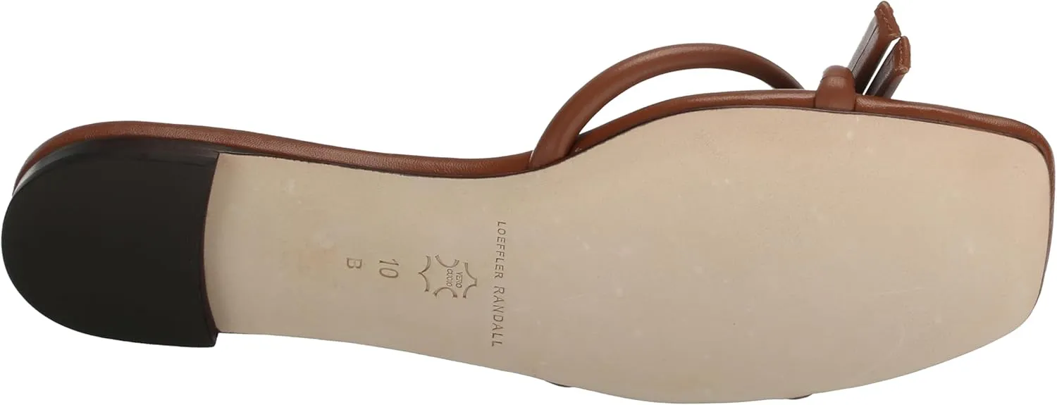 Loeffler Randall Women's Hadley Leather Bow Flat Sandals
