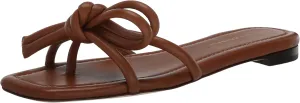 Loeffler Randall Women's Hadley Leather Bow Flat Sandals