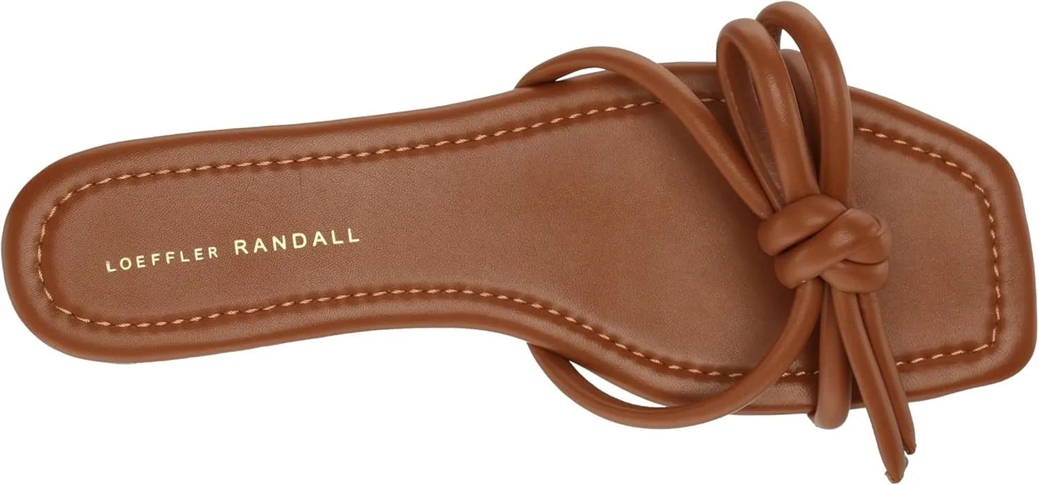 Loeffler Randall Women's Hadley Leather Bow Flat Sandals