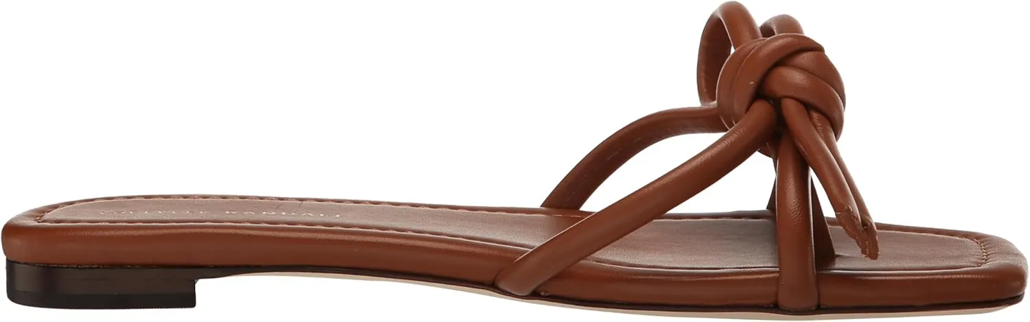 Loeffler Randall Women's Hadley Leather Bow Flat Sandals