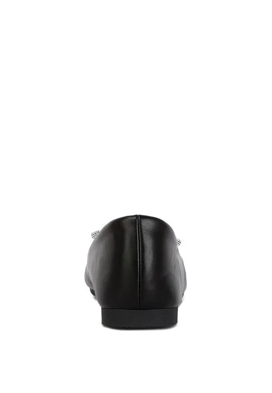 London Rag - Aine Rhinestones Embellished Toe Cap Ballerinas