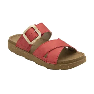 Lotus Comino Women's Crossover Strap Mule Sandal Red