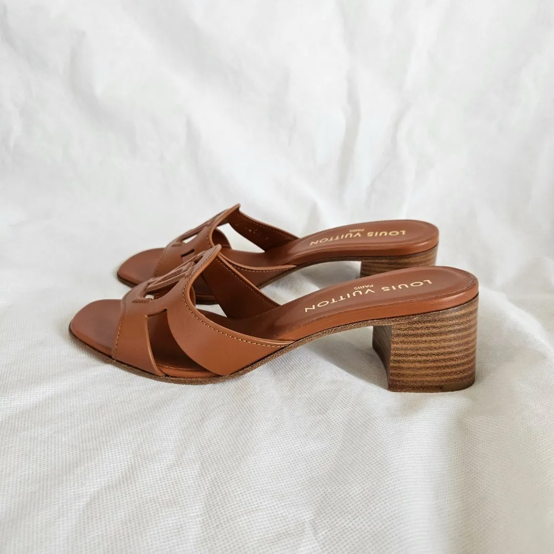 Louis Vuitton Brown Leather Isola Mule,38