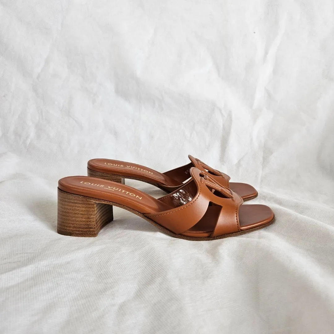 Louis Vuitton Brown Leather Isola Mule,38
