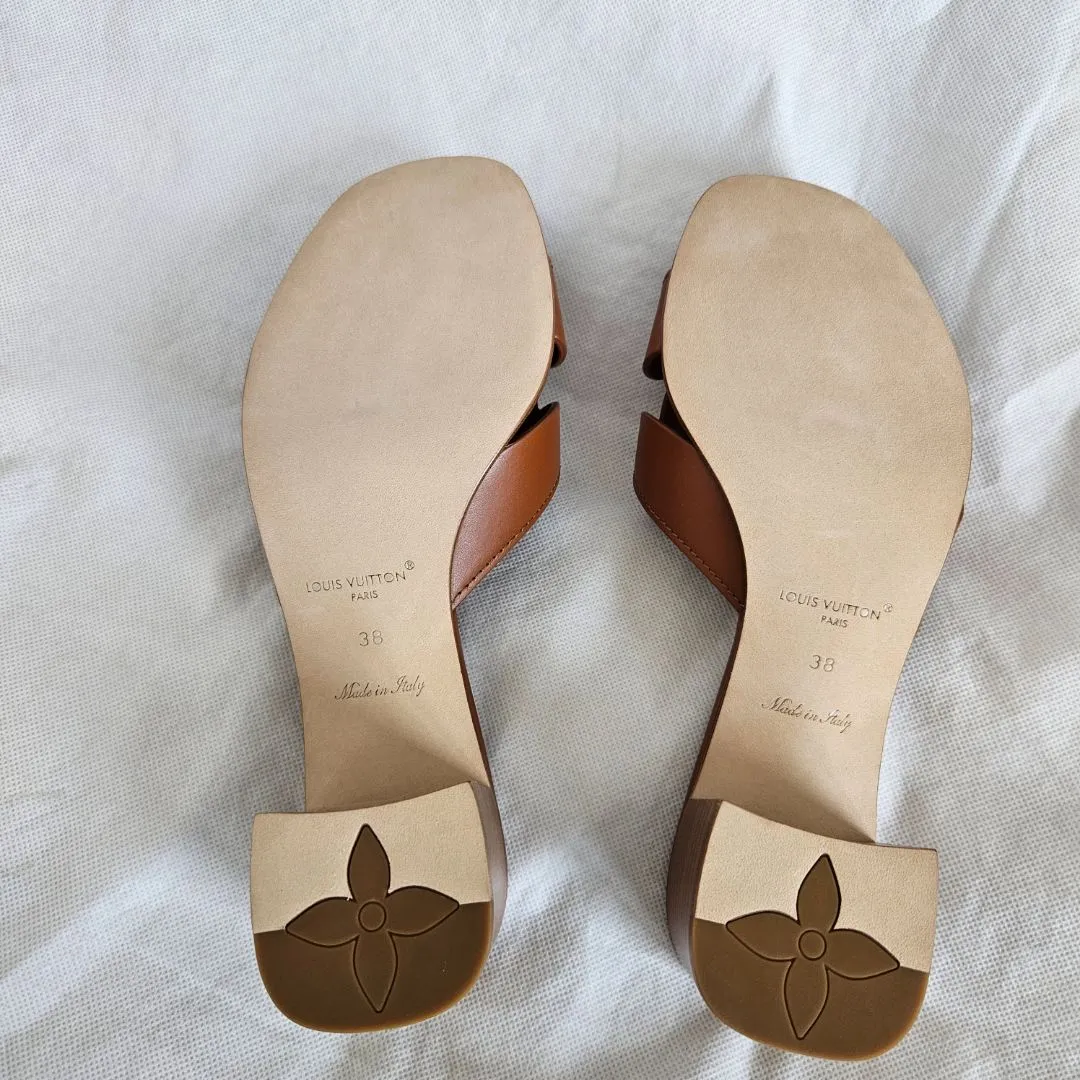 Louis Vuitton Brown Leather Isola Mule,38
