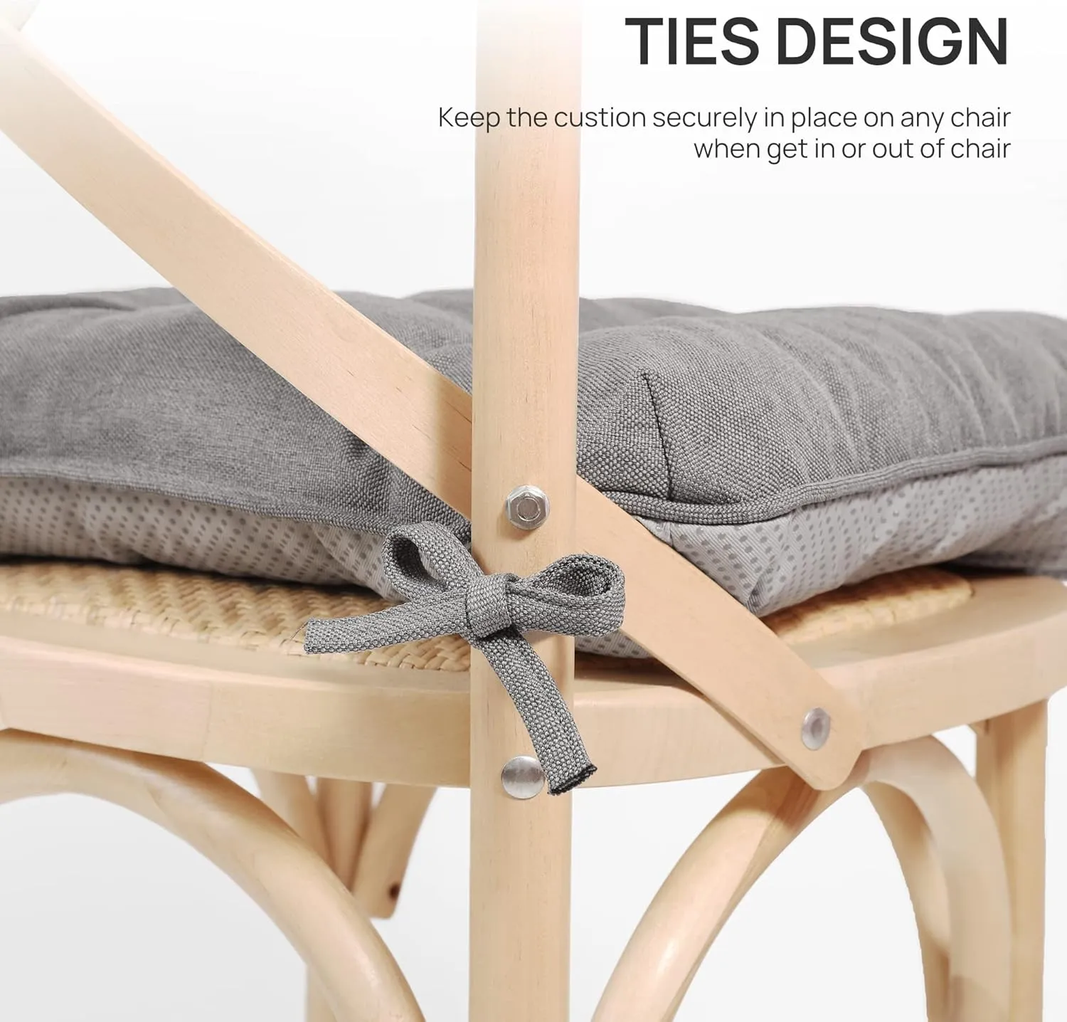 Love's cabin Memory Foam Chair Cushions Set of 4, Outdoor/Indoor Chair Pads for Dining Chairs 4 Pack, Seat Cushions for Kitchen, Dining Room, Office, Patio Chairs, 15.5"x15.5"x3.5" Grey