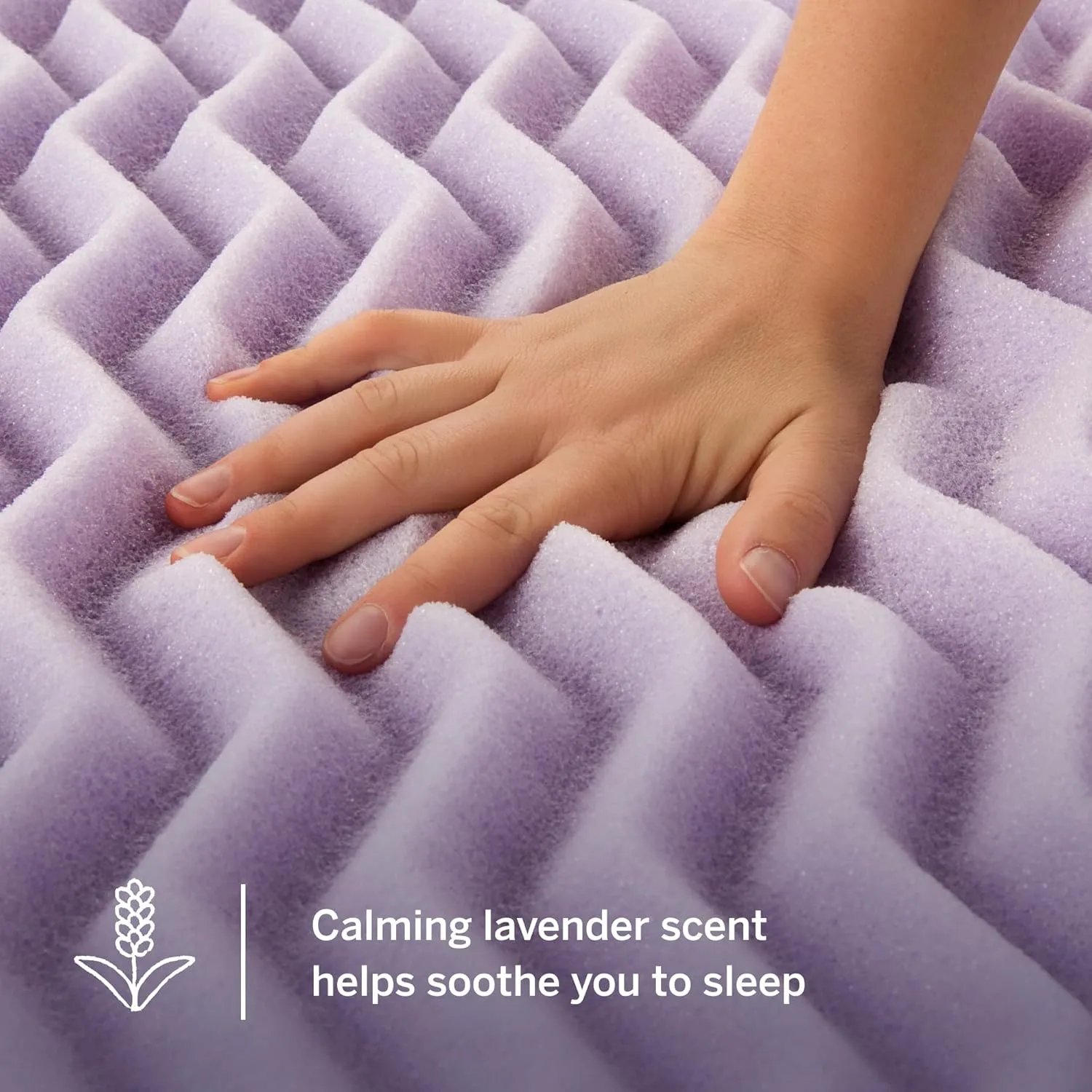 LUCID Lavender-Infused Mattress Topper - Memory Foam - 2 Inch - Full Size - Plush Feel - 5 Convoluted Zones - CertiPUR Certified - New Home Owner & Dorm Room Essentials