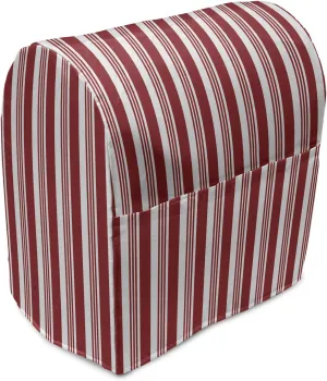 Lunarable Striped Stand Mixer Cover, Abstract Vertical Stripes Candy Cone Inspired Pattern Abstract Line Illustration, Kitchen Appliance Organizer Bag Cover with a Pocket, 6-8 Quarts, Ruby White