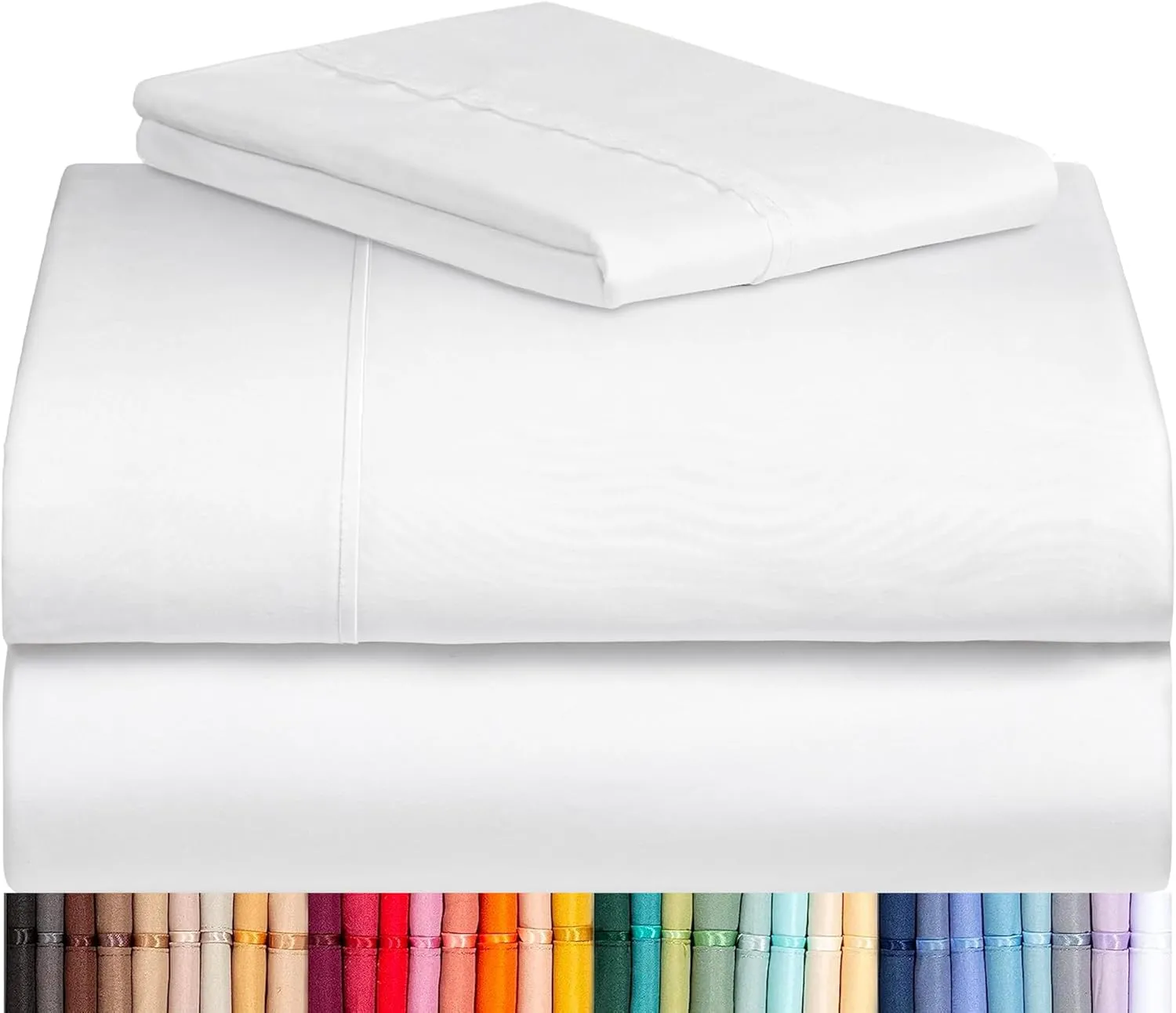 LuxClub 3 PC Sheet Bed Sheets Deep Pockets 18" Eco Friendly Wrinkle Free Kids Fitted Sheets Machine Washable Hotel Bedding Silky Soft - White Twin