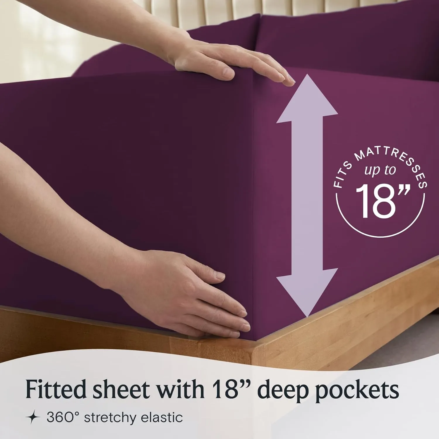 LuxClub 4 PC King Sheet Set, Breathable Luxury Bed Sheets, Deep Pockets 18" Wrinkle Free Cooling Bed Sheets Machine Washable Hotel Bedding Silky Soft - Eggplant King