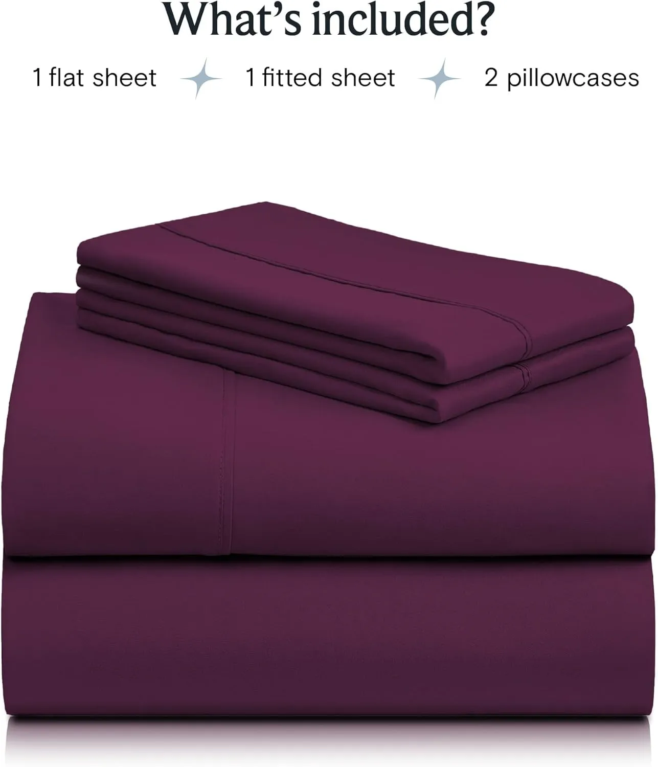 LuxClub 4 PC King Sheet Set, Breathable Luxury Bed Sheets, Deep Pockets 18" Wrinkle Free Cooling Bed Sheets Machine Washable Hotel Bedding Silky Soft - Eggplant King