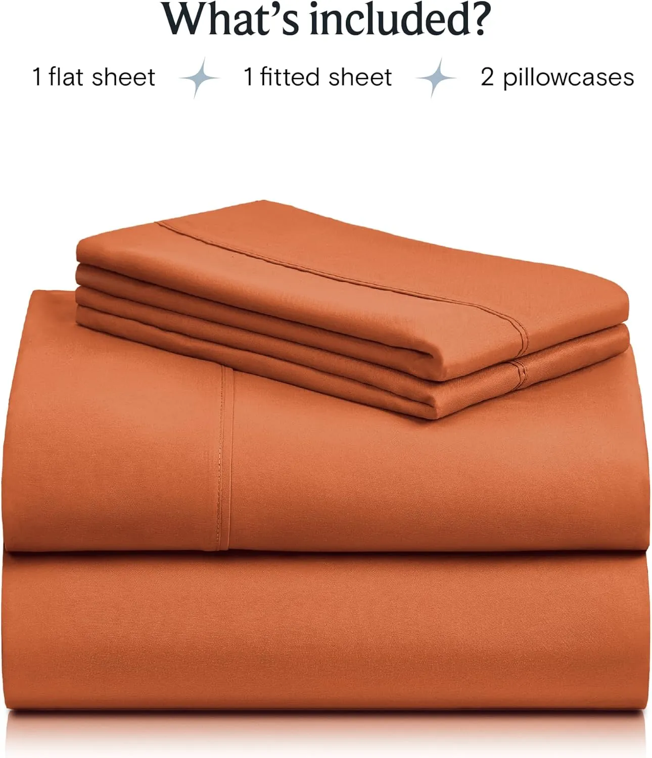 LuxClub 4 PC Queen Sheet Set, Queen Size, Deep Pockets 18" Wrinkle Free Cooling Sheets Machine Washable Hotel Bedding Silky Soft - Autumn Orange Queen