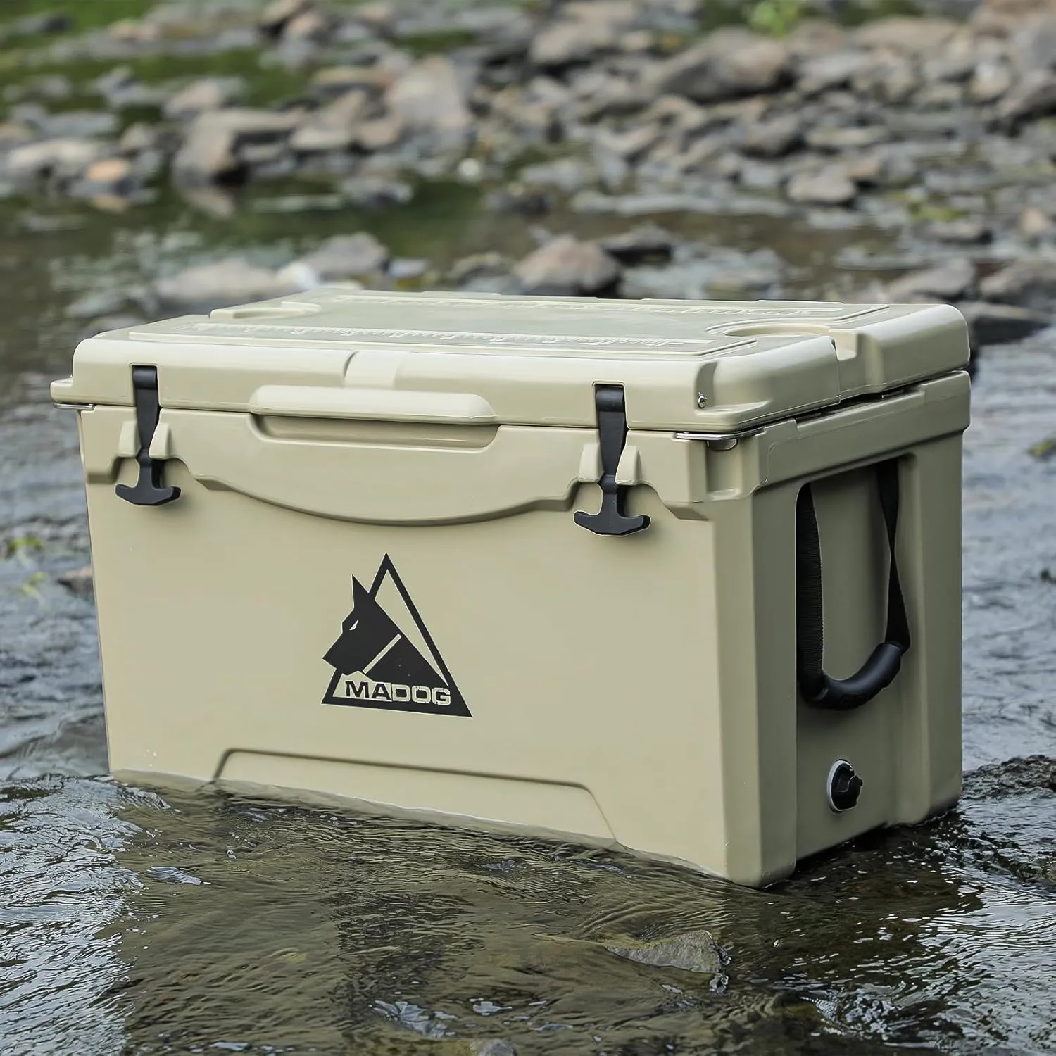 MADOG Portable Beach Cooler, Leak-Proof Travel Hard Cooler for 5-7 Days Ice Retention, LLDPE Portable Compact Coolers, Great for Beach, Picnic, Fishing and Camping