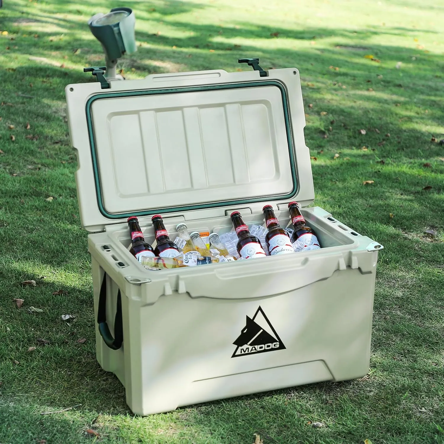 MADOG Portable Beach Cooler, Leak-Proof Travel Hard Cooler for 5-7 Days Ice Retention, LLDPE Portable Compact Coolers, Great for Beach, Picnic, Fishing and Camping