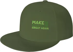 Make Garbage Great Again Fashion Flat Cap Adujstable Men Women Baseball Caps Outdoor Moss Green