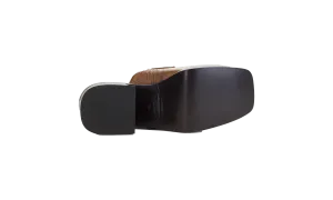 MARNI LEATHER HEELED MULE BROWN "BROWN"