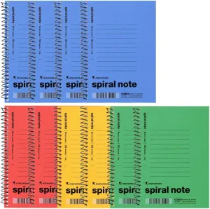 Maruman N670X10SET Spiral Ring Notebook, A6, Horizontal Ruled, 0.2 inch (6 mm), 10 Pieces, Assorted