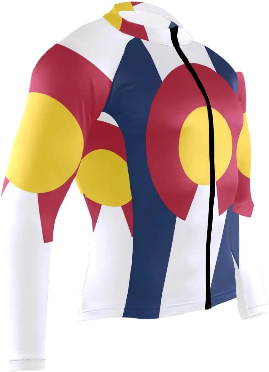 Maryland Flag Men's Cycling Jersey Long Sleeve Breathable Biking Shirts Gear Style