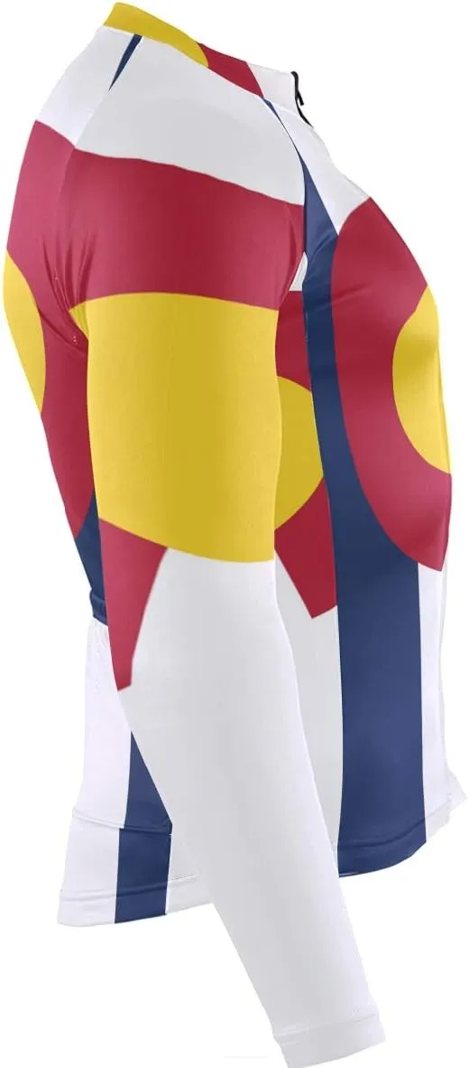 Maryland Flag Men's Cycling Jersey Long Sleeve Breathable Biking Shirts Gear Style