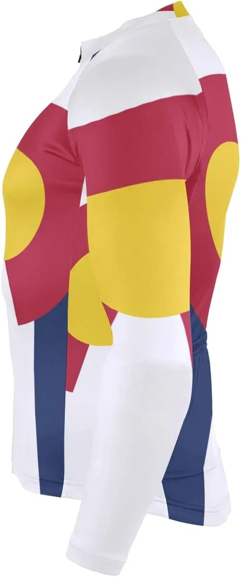 Maryland Flag Men's Cycling Jersey Long Sleeve Breathable Biking Shirts Gear Style