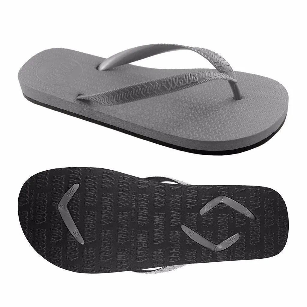 Men's Flip Flops Grey with Grey Strap