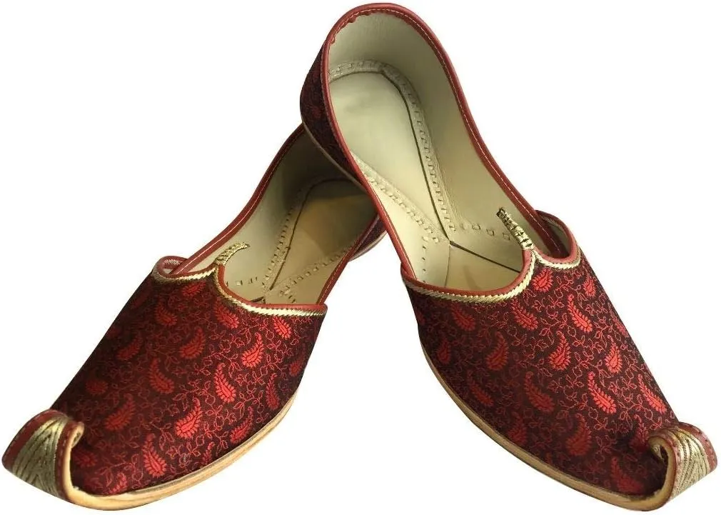 Men's Gold Khussa Shoes Punjabi Jutti Indian Ethnic Mojari Tribal Bridal Shoes