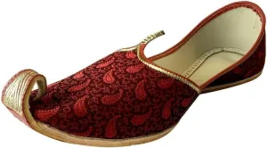 Men's Gold Khussa Shoes Punjabi Jutti Indian Ethnic Mojari Tribal Bridal Shoes