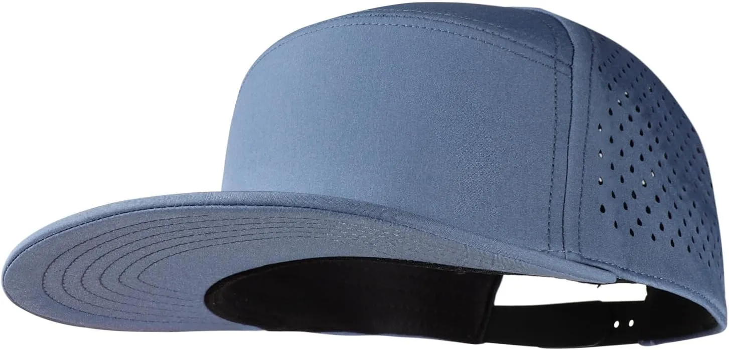 Men's Oversize XXL Flat Brim Baseball Cap Adjustable Performance Snapback Hat Laser Perforated Cap Plus Size for Big Head