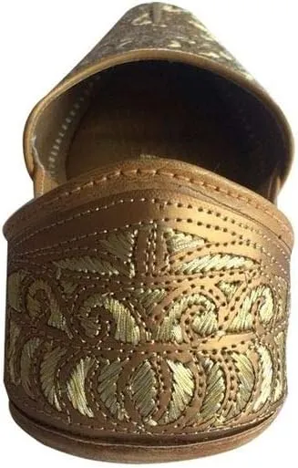 Mens Punjabi Jutti Sherwani Shoes Copper Cut Work Zari Khussa Shoes Ethnic Designer Footwear