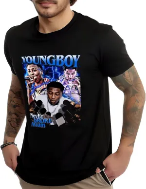 Men's T-Shirt Youngboys Music Never Broke Again Summer Soft and Breathable Crew Neck Tees Shirt