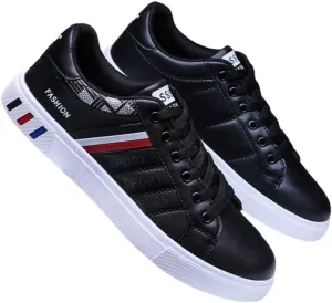 Men’s Trendy White Sports & Leisure Sneakers - Versatile Flat-Sole Board Shoes for Students Youth & Casual Wear