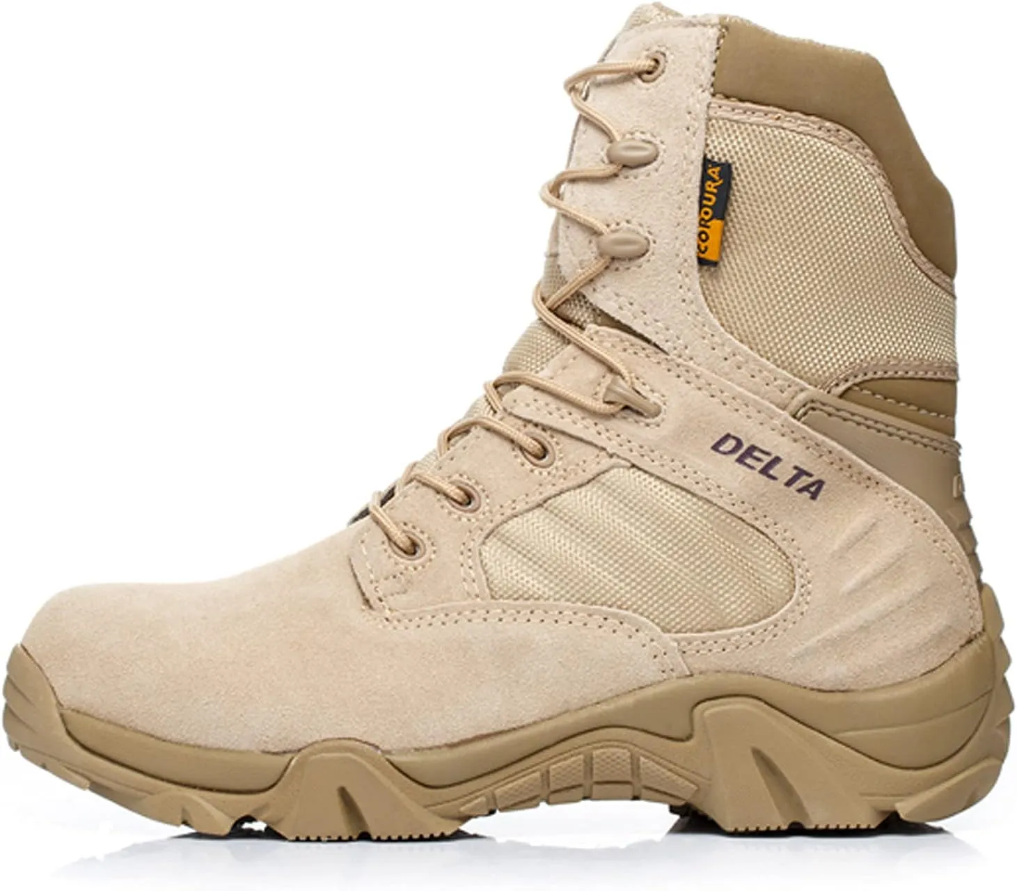 Men's Waterproof Hiking Boots Outdoor High Top Trekking Backpacking Mountaineering Shoes-Sand||EU40/US7.5