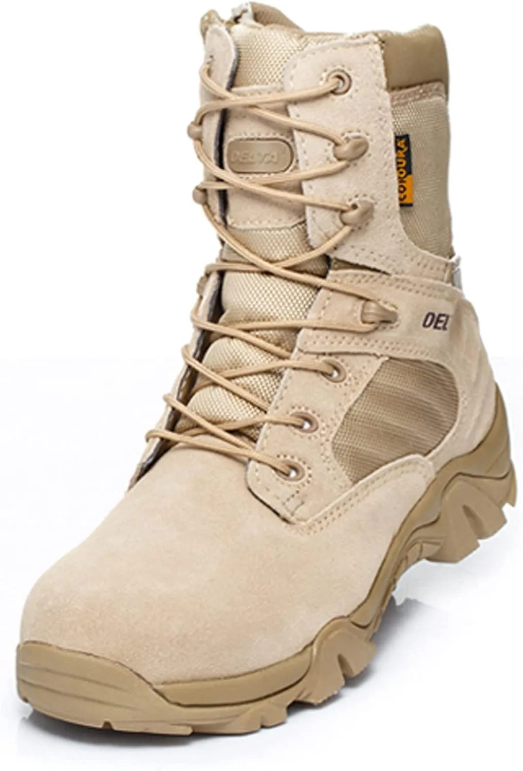 Men's Waterproof Hiking Boots Outdoor High Top Trekking Backpacking Mountaineering Shoes-Sand||EU40/US7.5