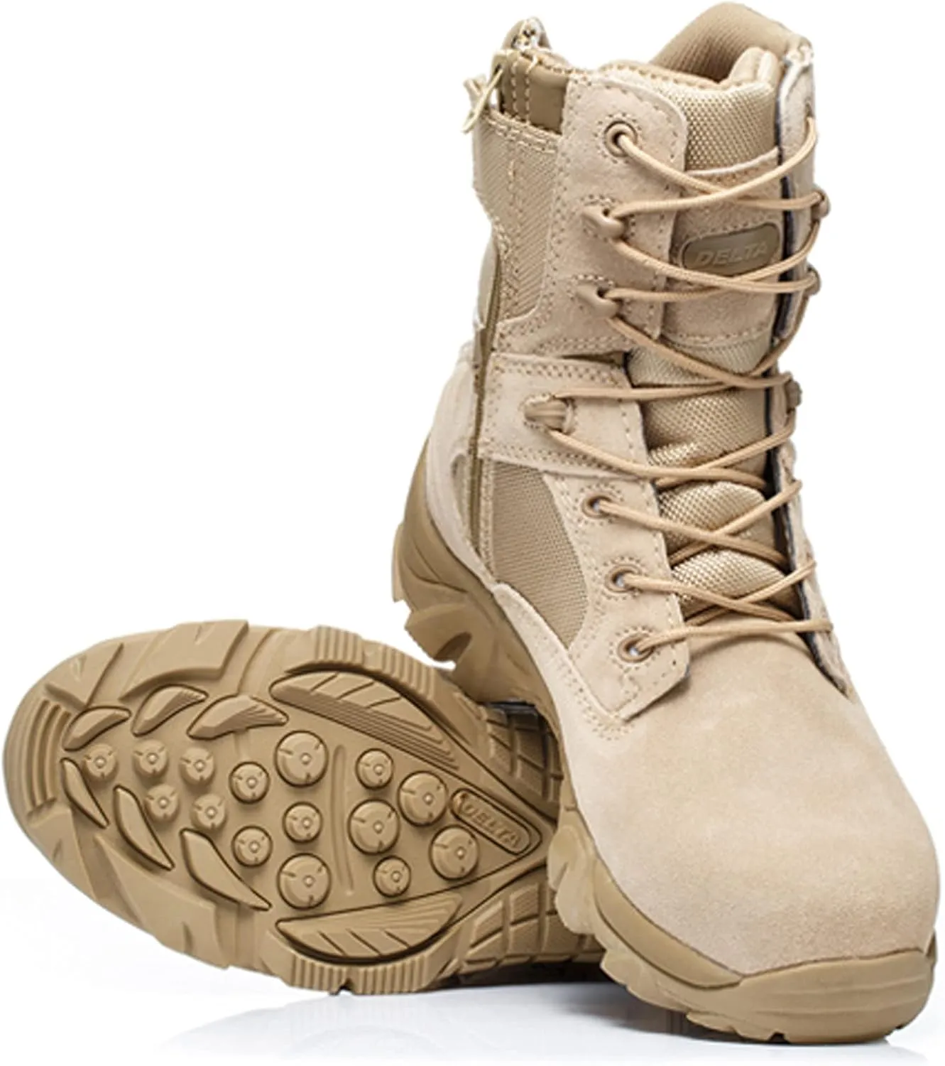 Men's Waterproof Hiking Boots Outdoor High Top Trekking Backpacking Mountaineering Shoes-Sand||EU40/US7.5