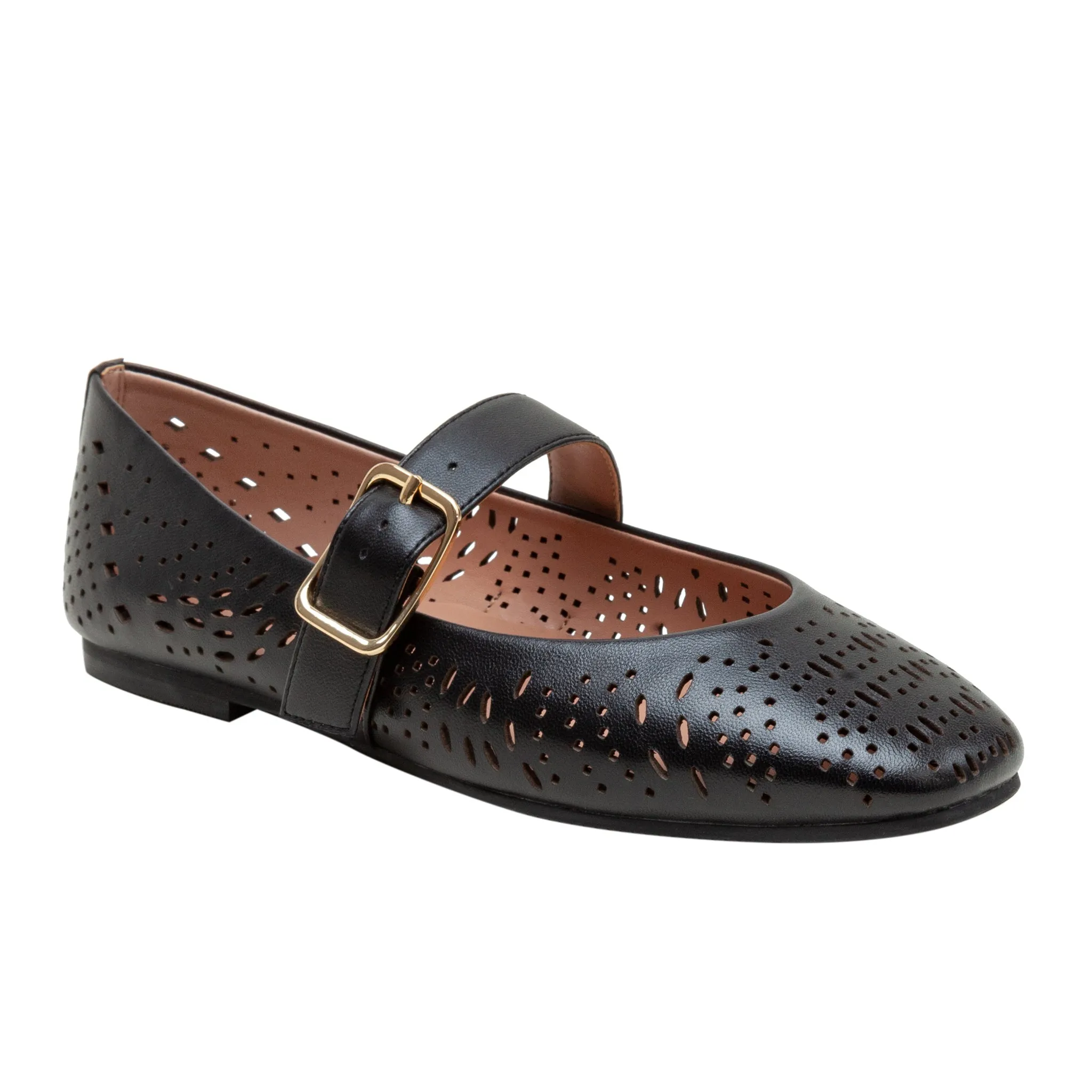 MILLER | Laser Cut Leather Mary Jane Flats