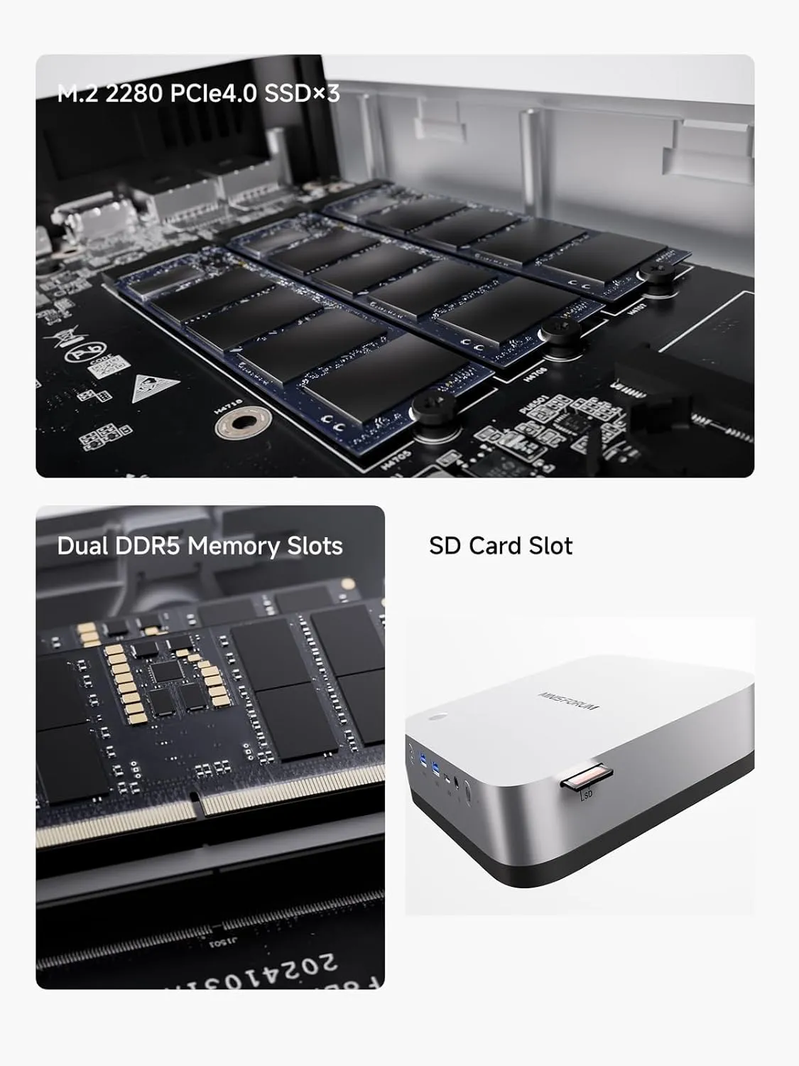 MINISFORUM Mini PC AI X1 Pro AMD Ryzen AI 9 HX370(12 Cores/24 Threads, up to 5.1GHz)&AMD Radeon 890M Mini Gaming Computer,32GB DDR5 1TB PCIe 4.0 SSD, 8K Quad Display,Dual 2.5 LAN/WiFi 7/BT5.4/Oculink