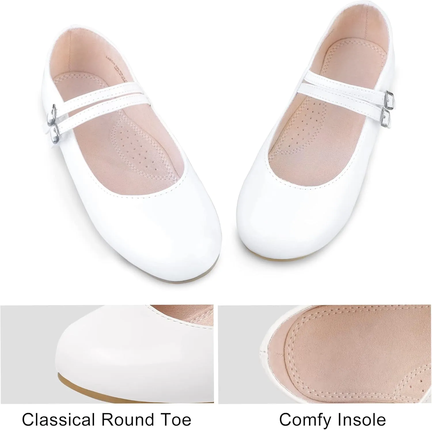 MIXIN Girls Dress Shoes Mary Jane Shoes for Girl Ballet Flats Back to School Princess Wedding Shoes
