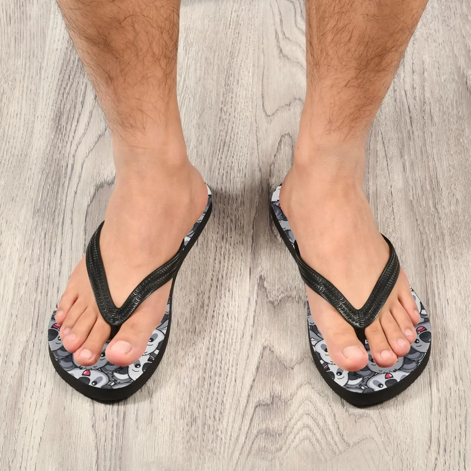 MNSRUU Flip Flops for Women Men Cute Animal Sloth Flip Flops Womens Slides Men Sandals Shower Slippers Summer Non-Slip Flipflops for Swim Beach Bathroom, XS