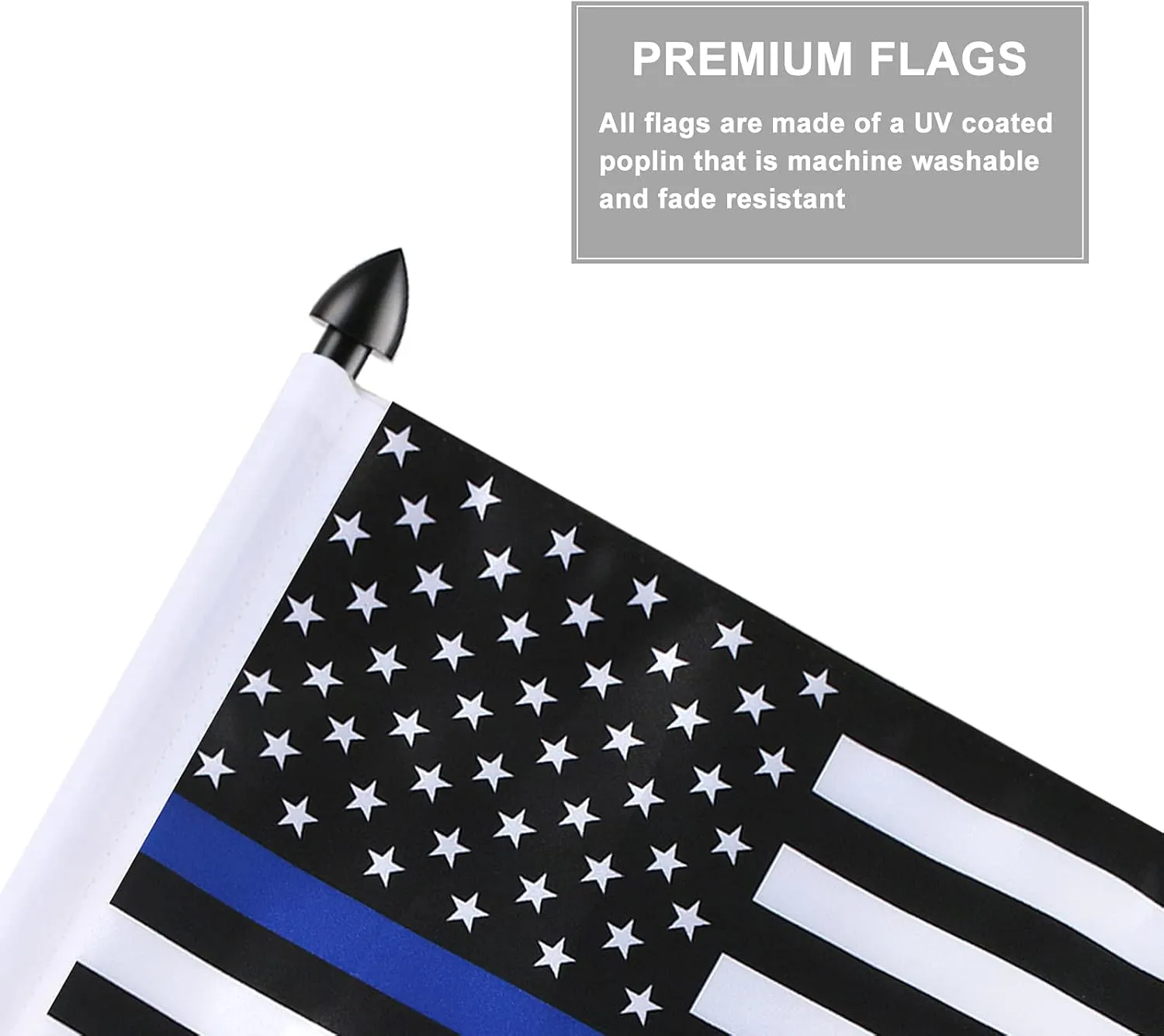 Motorcycle Flag Pole Mounts Fold Down 90° With Thin Blue Line American Flag Flip Down Holder Fit For 1/2'' Motorcycle Luggage Rack Harley Davidson Road King Touring Spring Honda Goldwing etc.