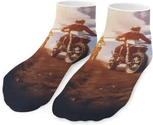 Motorcycle Motorsport Mountain Sunset Cute Ankle Socks 1 Pairs Low Cut No Show Sock Breathable Stocking for Men Women