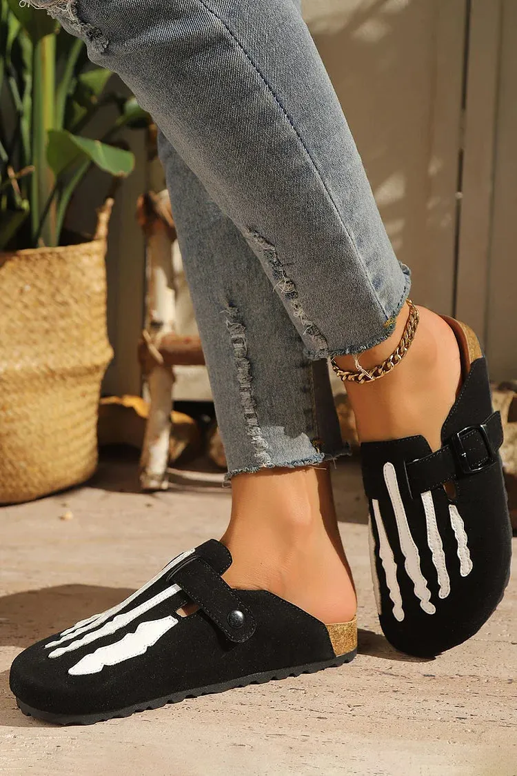 Mule Casual con Punta Rotonda in Faux Suede Colorblock e Fibbia