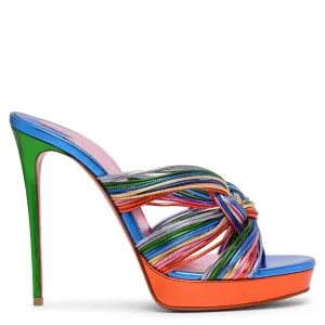 Multitaski alta confettis laminato mules