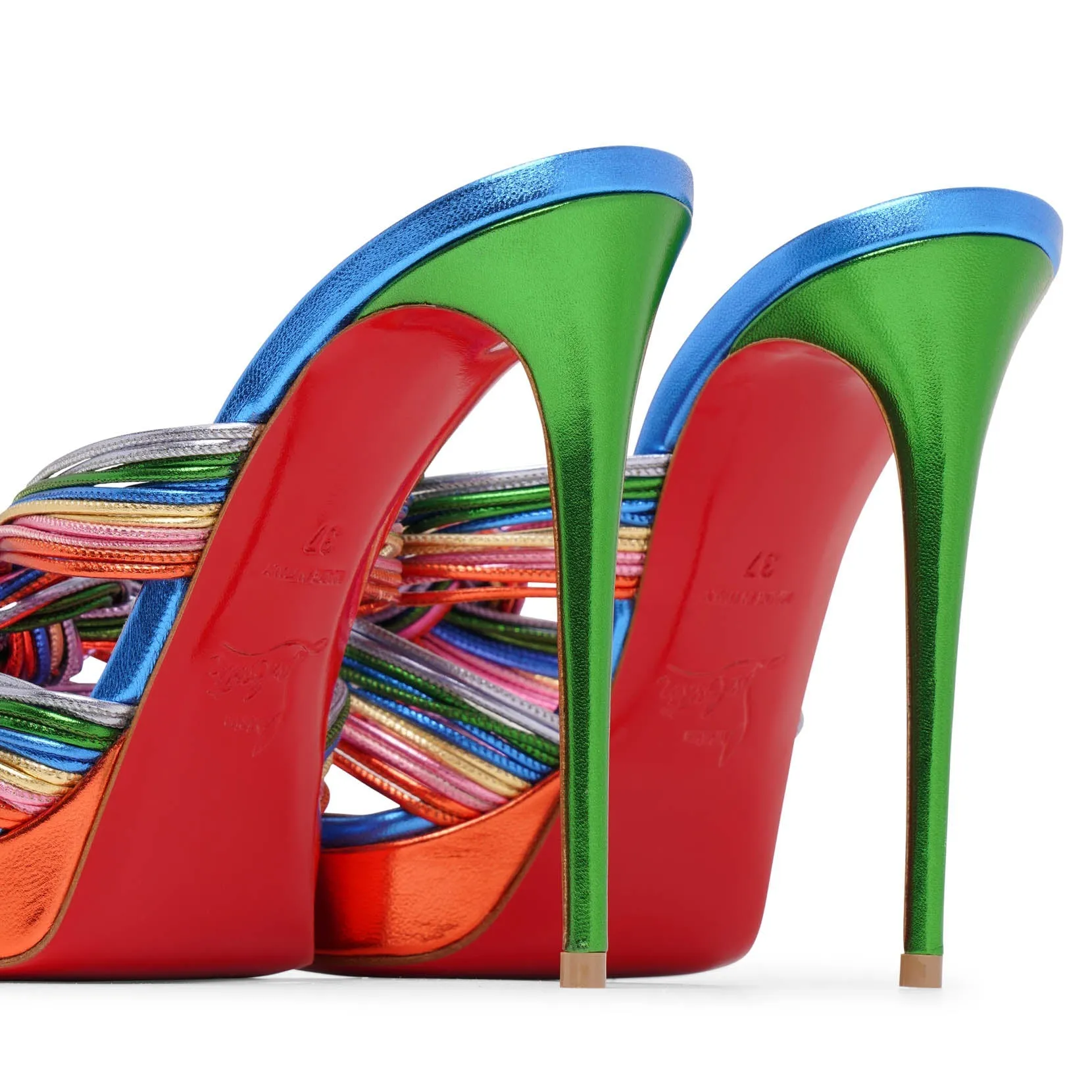 Multitaski alta confettis laminato mules