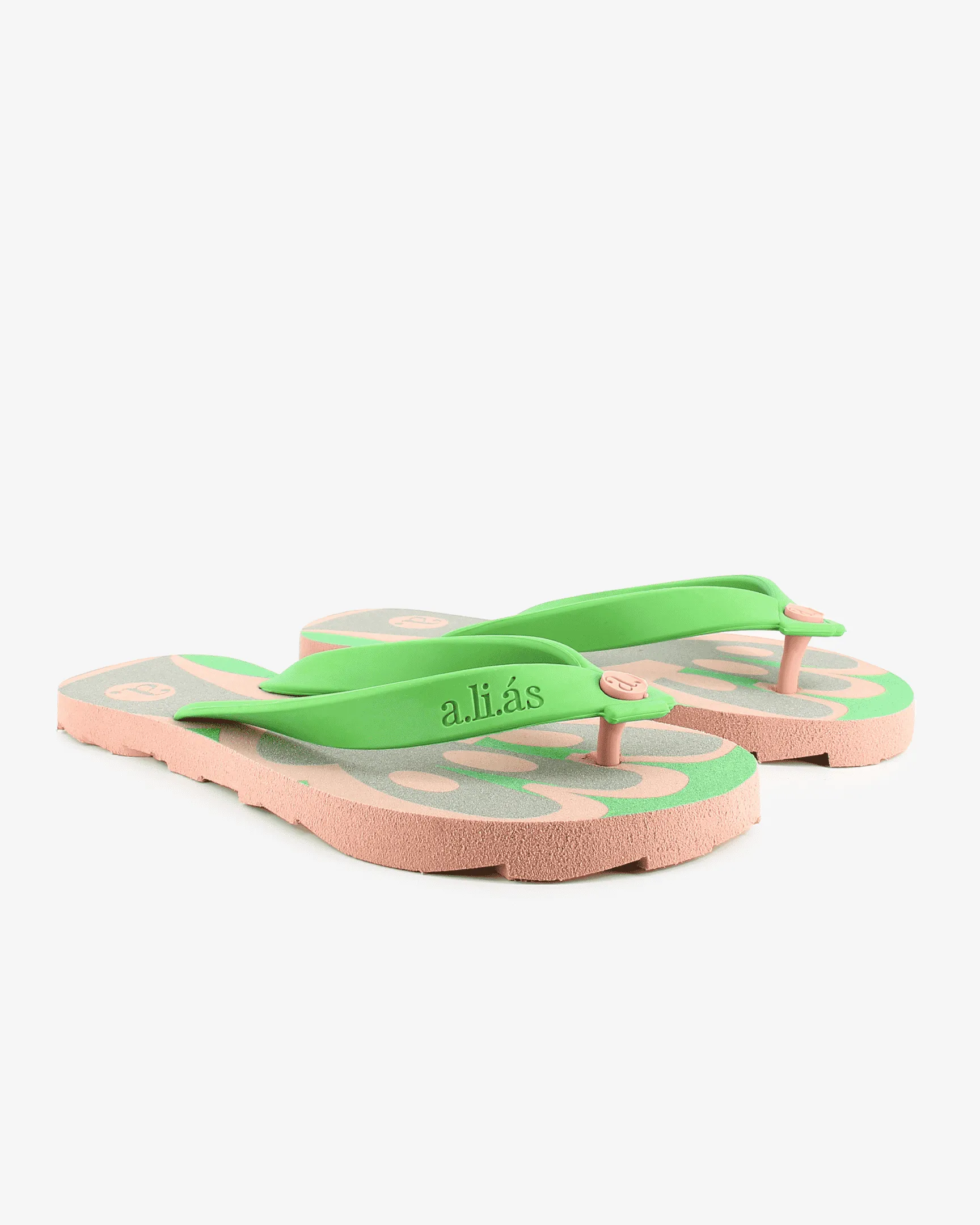Nalu Rubber Flip Flops | Muted Clay/Vibrant Green