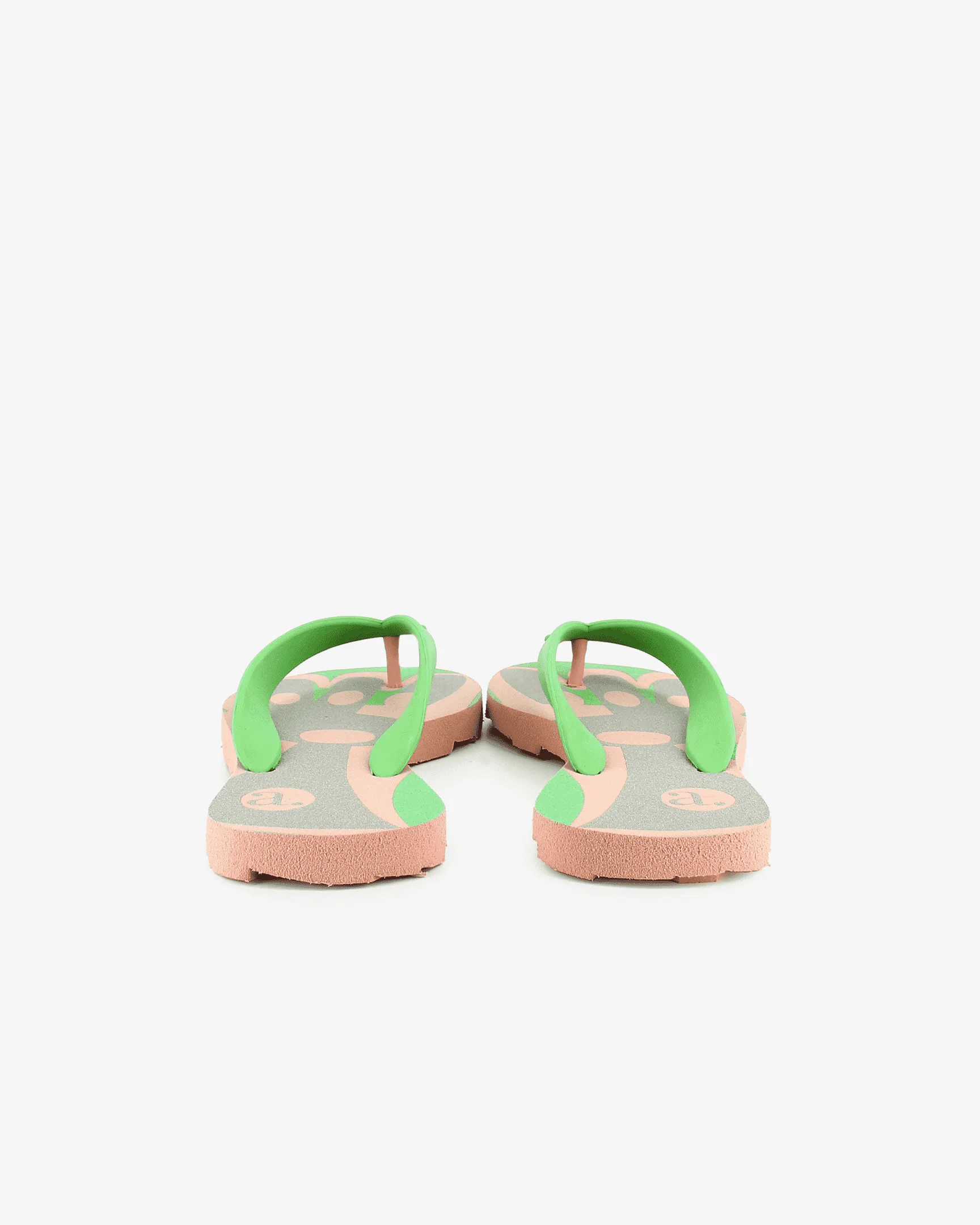 Nalu Rubber Flip Flops | Muted Clay/Vibrant Green